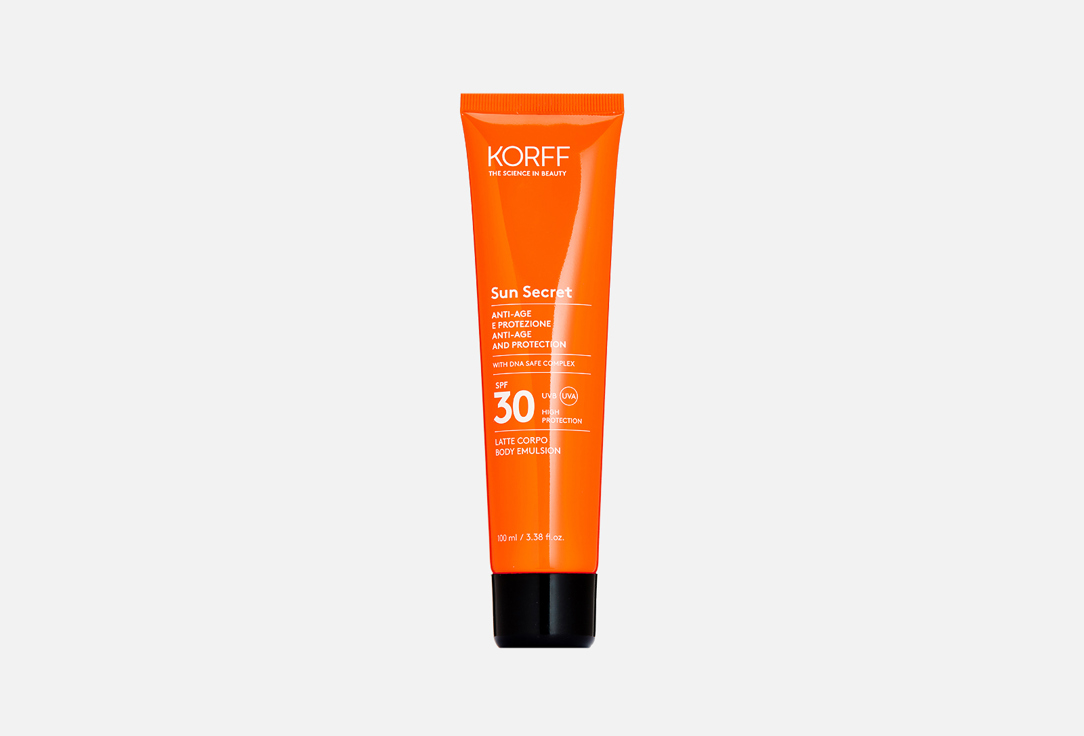 Солнцезащитная эмульсия для тела SPF 30 KORFF Sun Secret ANTI-AGE AND PROTECTION BODY EMULSION 100 мл