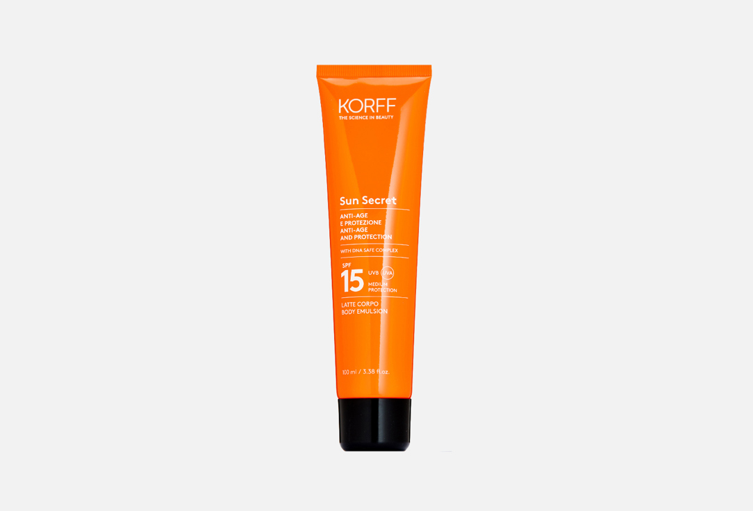 Изображение товара Солнцезащитная эмульсия для тела SPF 15 KORFF Sun Secret ANTI-AGE AND PROTECTION BODY EMULSION