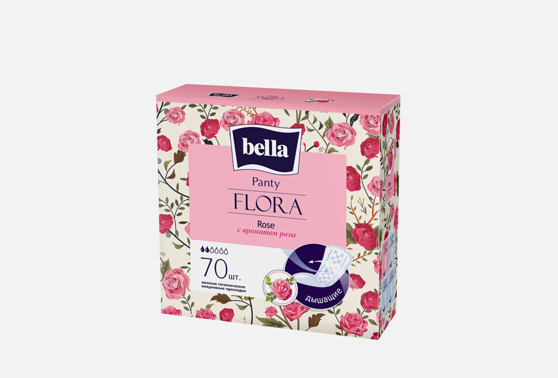 ежедевные прокладки BELLA Panty FLORA Rose 70 шт прокладки гигиенические bella panty flora green tea зеленый чай 10 шт