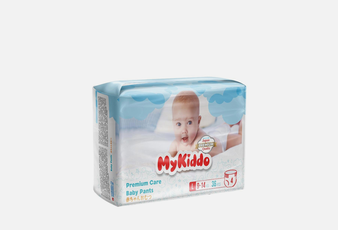 Подгузники-трусики MYKIDDO Premium 9-14 кг 36 шт подгузники трусики mykiddo premium l 9 14кг 36шт