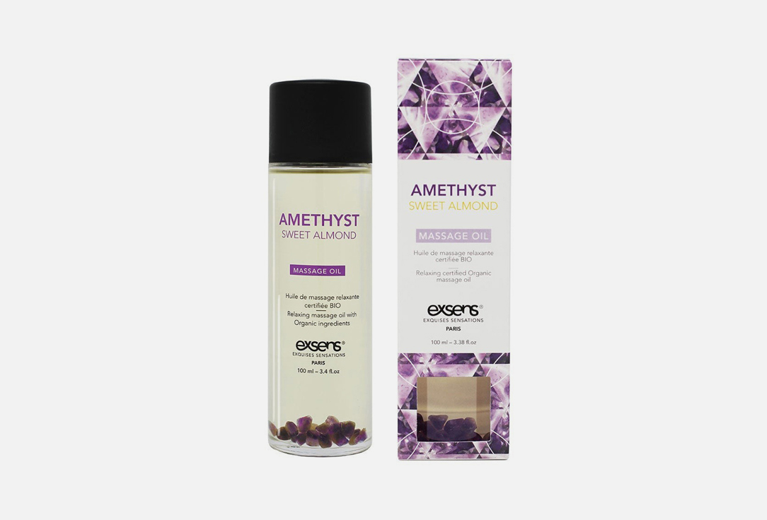 Изображение товара Органическое массажное масло с камнями Exsens AMETHYST SWEET ALMOND Body Oil