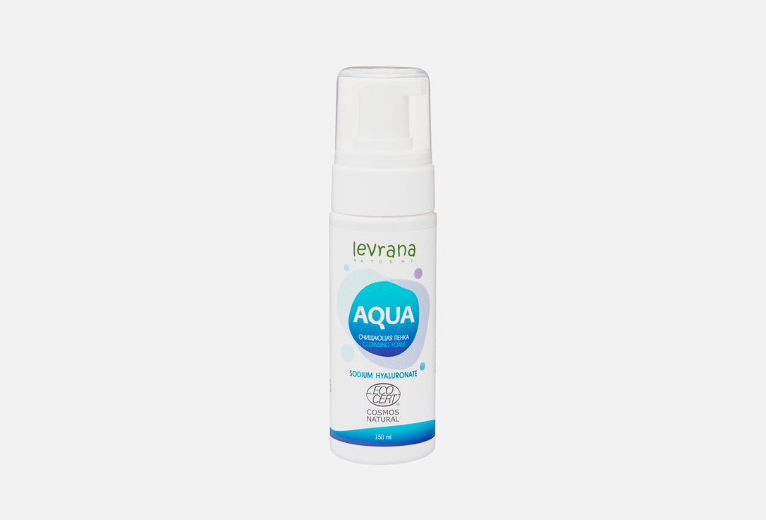 Пенка для умывания LEVRANA AQUA facial wash with hyaluronic acid 150 мл пенка для умывания levrana aqua с гиалуроновой кислотой 150мл х 2шт