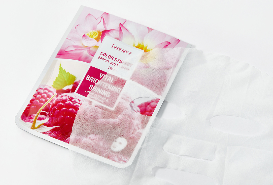 Deoproce Тканевая маска для лица COLOR SYNERGY EFFECT SHEET MASK PINK 