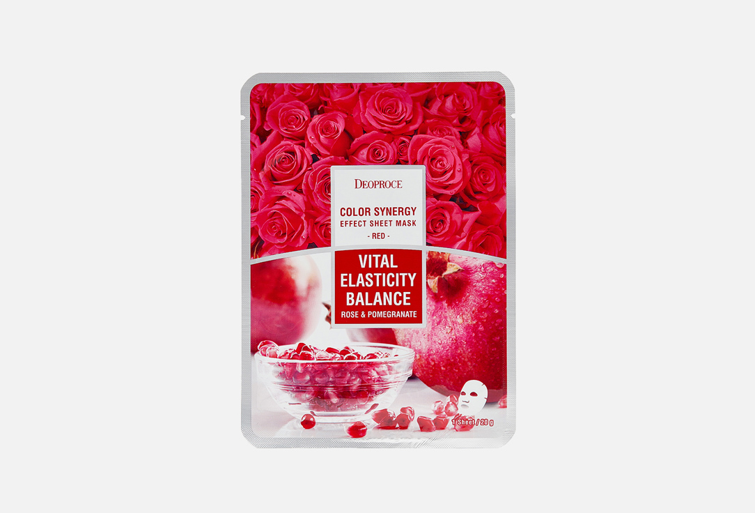 

Тканевая маска для лица DEOPROCE, COLOR SYNERGY EFFECT SHEET MASK RED 20 г