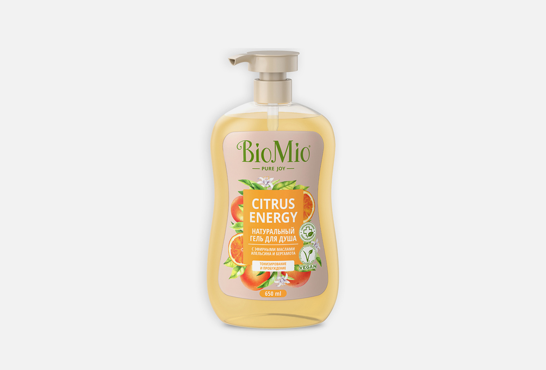 Натуральный гель для душа BIOMIO With Orange&Bergamot Essential Oils 650 мл гель для душа biomio bio shower gel апельсин и бергамот 650 мл 1шт