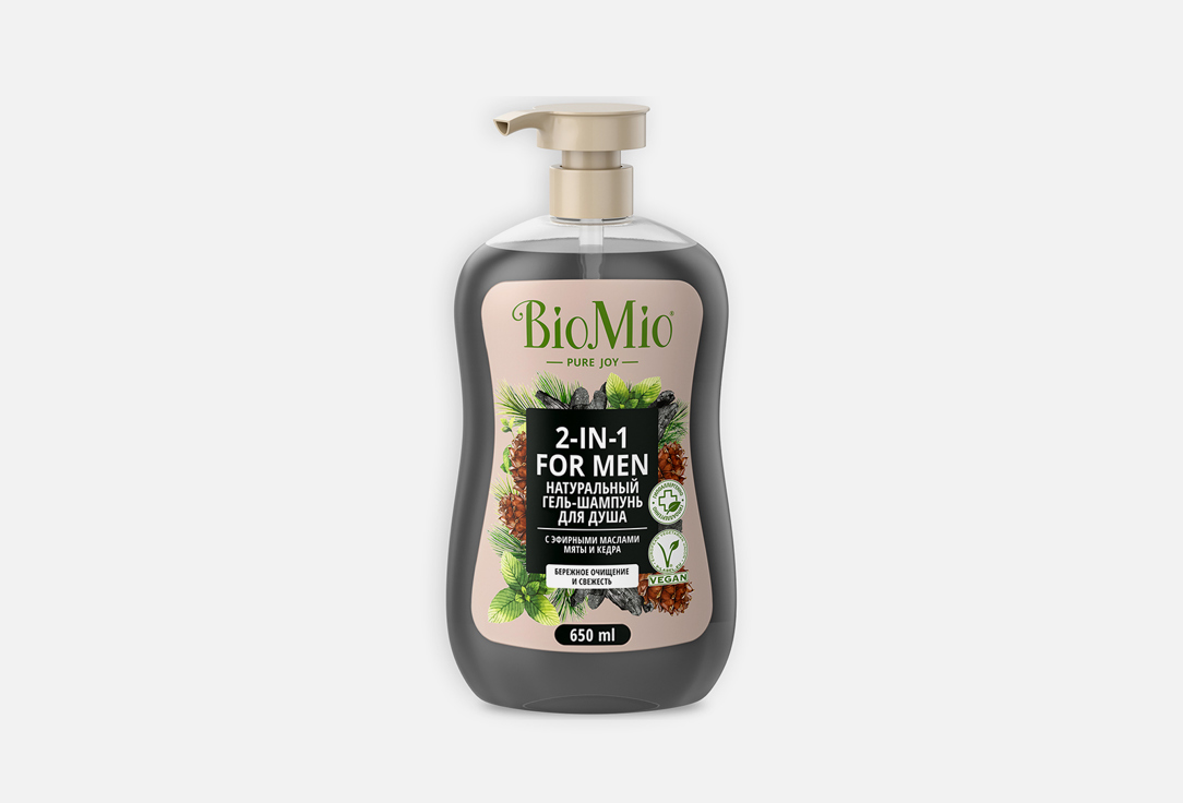 Натуральный гель-шампунь для душа BioMio with Mint&Cedar Essential Oils For Men 