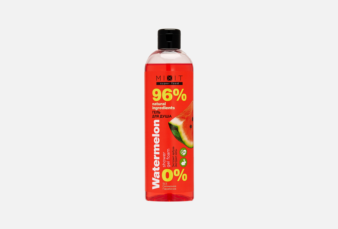 цена Освежающий гель для душа MIXIT Super Food Refreshing shower gel watermelon and mint 400 мл