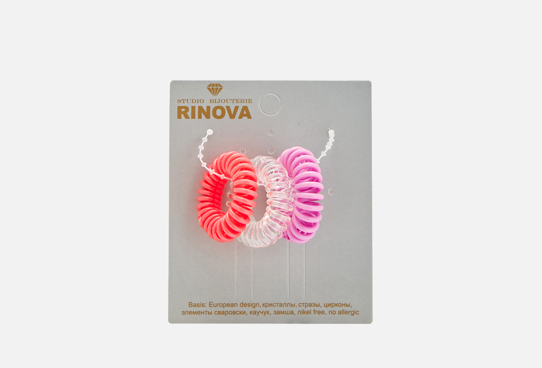 Резинка-пружинка для волос RINOVA Ассорти 3 шт