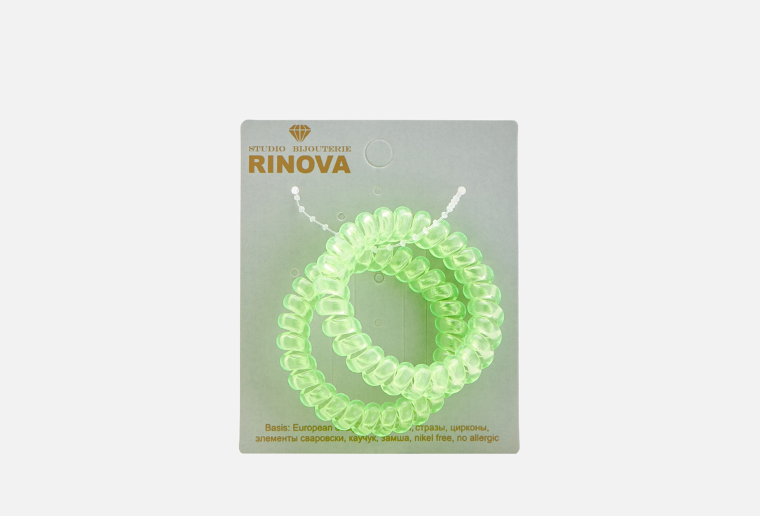 Резинка-пружинка для волос RINOVA Зеленый 2 шт цена и фото