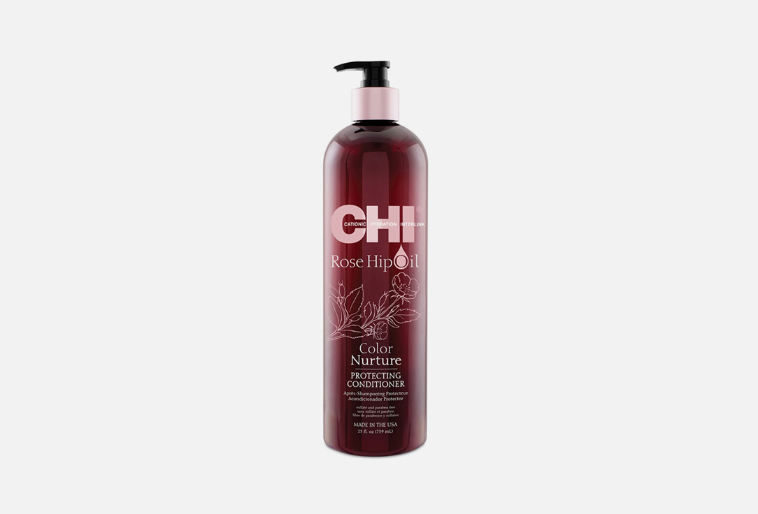 Кондиционер для волос CHI Wild Rose Oil Color Maintainer 739 мл chi rose hip oil protecting conditioner кондиционер с маслом розы для окрашенных волос 739 мл