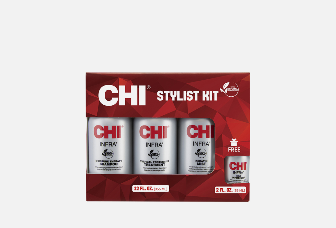 chi набор ухода за волосами rose hip oil color protecting kit Набор для волос CHI INFRA home care set 4 шт