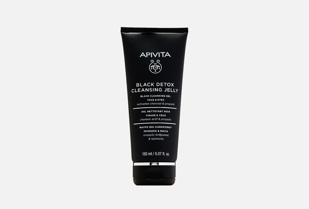 Гель для лица и глаз очищающий APIVITA Black Detox 150 мл набор маски и скраб apivita detox diet 10 шт