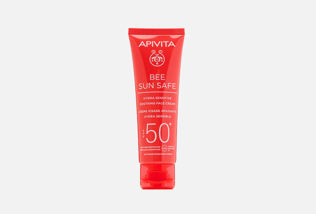 Солнцезащитный успокаивающий крем для лица SPF50+ APIVITA Bee Sun Safe 50 мл