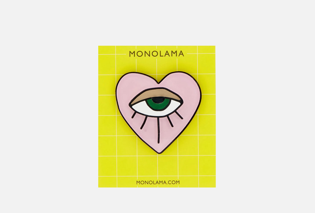 Изображение товара Брошь Monolama Сердце с глазом из органического стекла, оригинальный дизайн