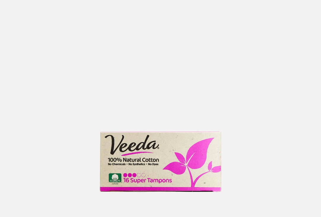 Тампоны из натурального хлопка VEEDA Super Tampons 16 шт цена и фото