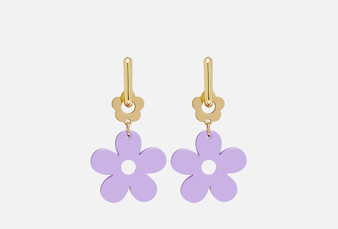 серьги  Kotlo Studio с Фиолетовыми цветочками 
