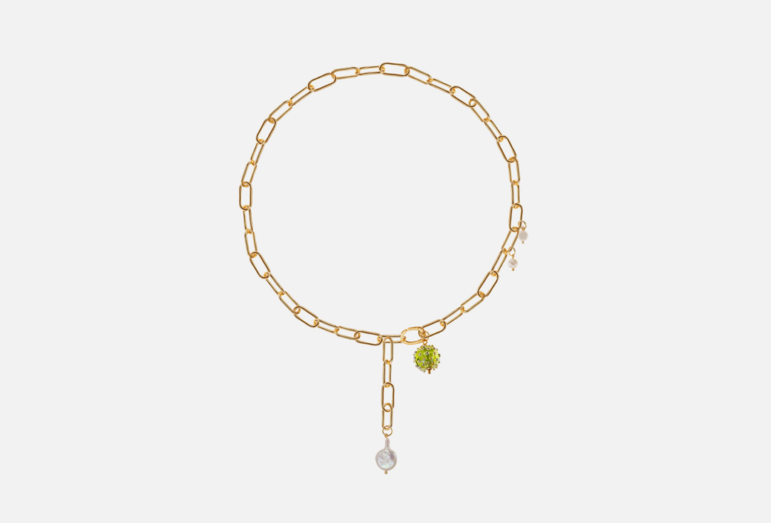 Изображение товара Цепь-трансформер из латуни с жемчугом и стеклом 50 см