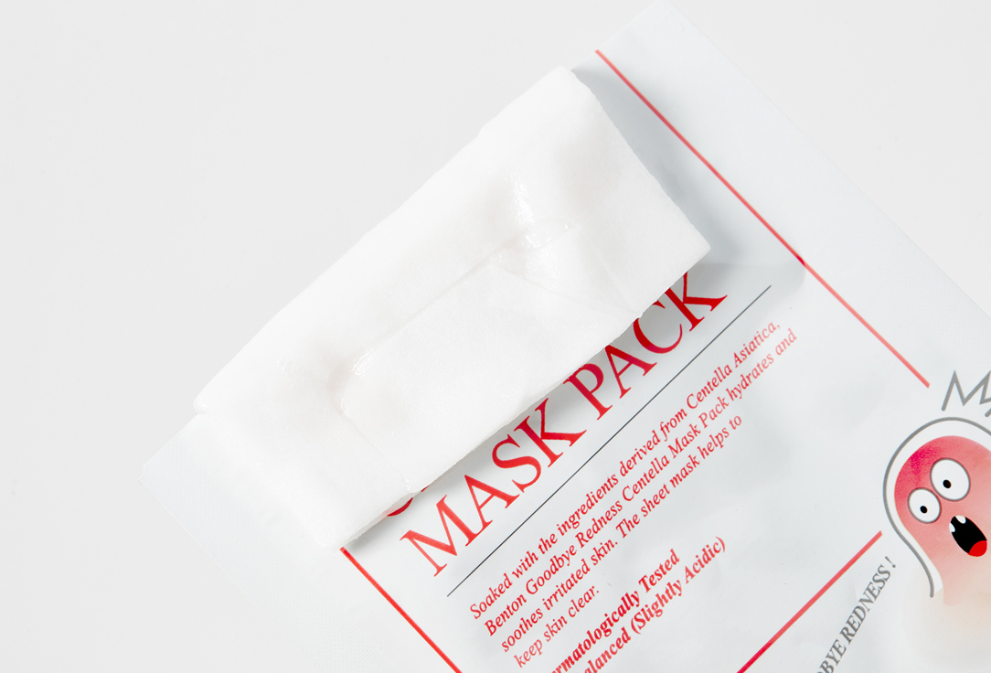 тканевая маска для лица с центеллой азиатской Benton GOODBYE REDNESS CENTELLA MASK PACK 