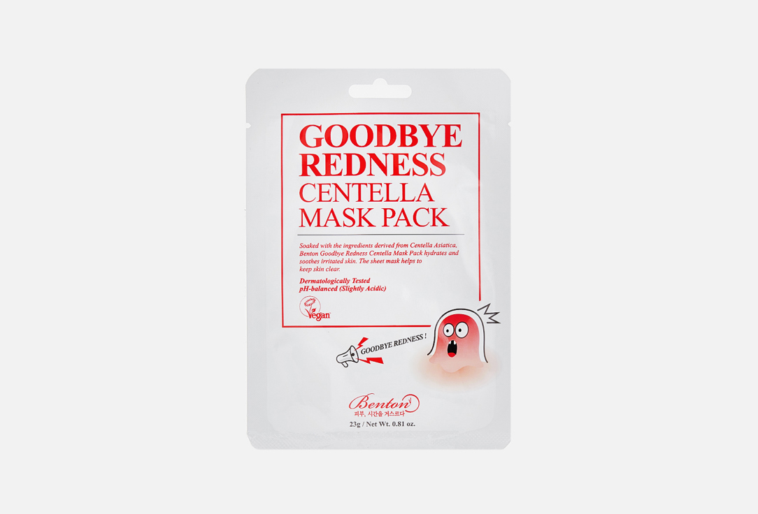 цена тканевая маска для лица с центеллой азиатской BENTON GOODBYE REDNESS CENTELLA MASK PACK 1 шт