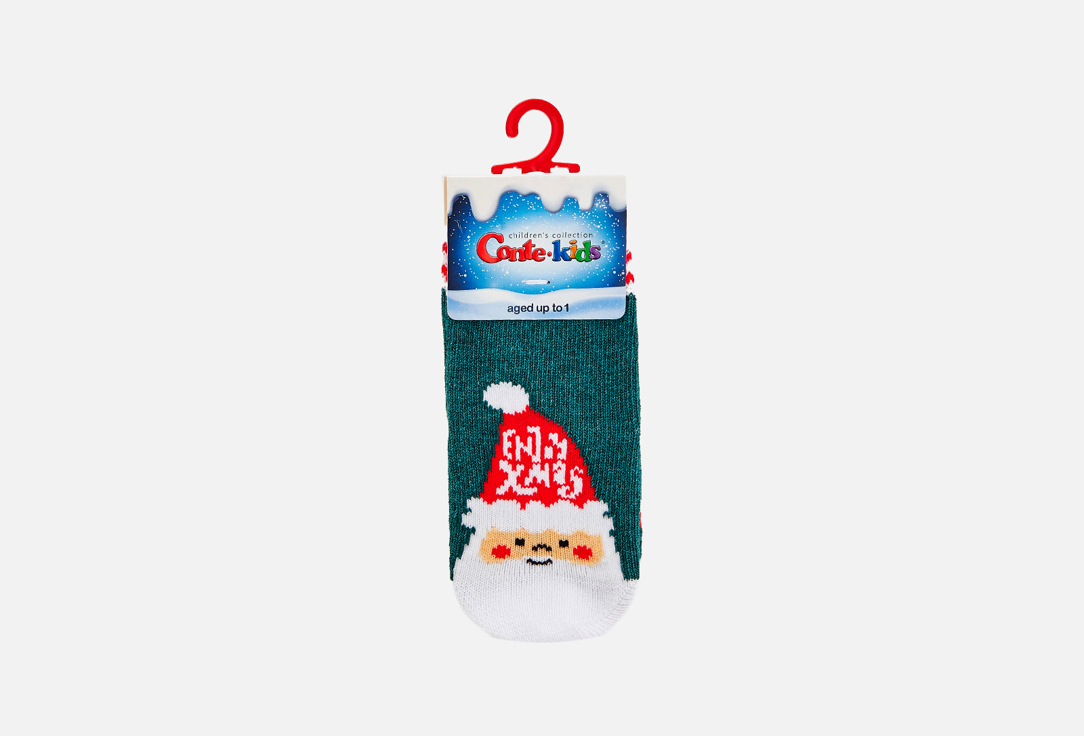 Носки детские CONTE-KIDS NEW YEAR, темно-бирюзовый носки детские конте актив р 20 серо бирюзовый ультракороткие 17с 87сп