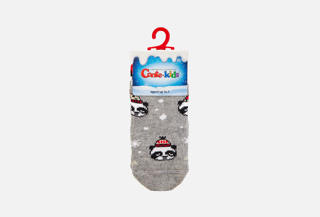 Носки детские CONTE-KIDS NEW YEAR, серый носки детские конте актив р 14 светло серый ультракороткие 17с 87сп