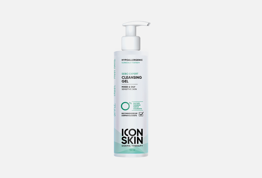 Гель для умывания ICON SKIN Sebo Expert Cleansing Gel 150 мл icon skin гель для умывания icon skin очищающий для комбинированной и жирной кожи 150 мл