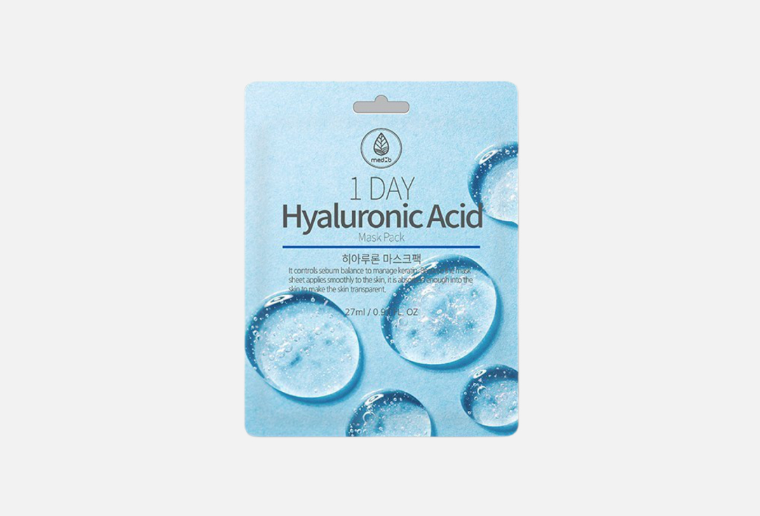 цена Тканевая маска для лица MEDB 1 DAY Hyaluronic Acid Mask Pack 1 шт