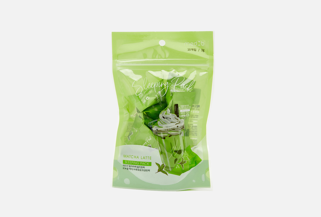 

Набор ночных успокаивающих масок MEDB, MATCHA LATTE SLEEPING PACK 10 шт
