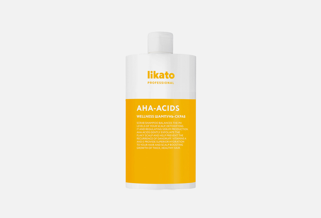 Шампунь-скраб для тонких волос LIKATO PROFESSIONAL Wellness hair shampoo scrub aha-acids 750 мл