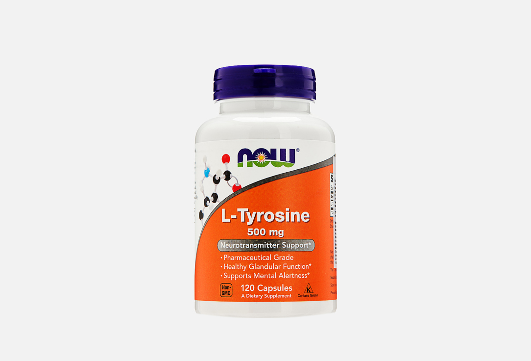 Л-тирозин NOW 500 мг в капсулах 120 шт бад для похудения энергии и настроения over l тирозин в капсулах 90 шт