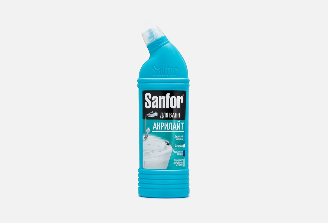 SANFOR Чистящее средство для ванн 750 мл средство чистящее для ванны и туалета sanfor лимонная свежесть 750 мл гель