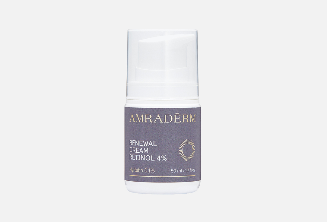 Крем омолаживающий для лица AMRADERM Renewal Cream Retinol 4% 50 мл крем для лица amraderm крем омолаживающий для лица с ретинолом renewal cream retinol 4%