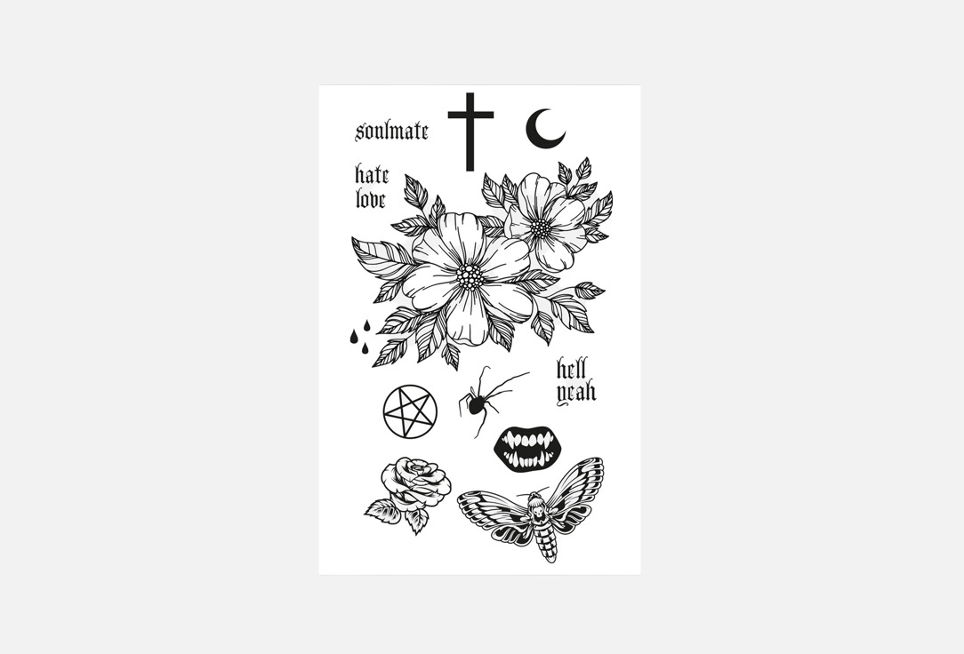 

Переводные тату для лица и тела 7DAYS, Dark Side Face&body tattoo pack 1 шт