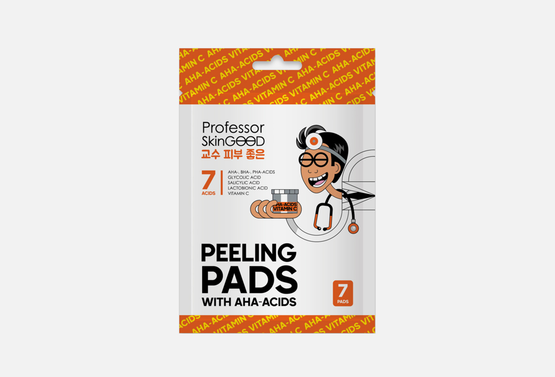 Набор пилинг-дисков для лица с AHA-кислотами и витамином C Professor SkinGOOD Peeling Pads with Acids and Vitamin C 