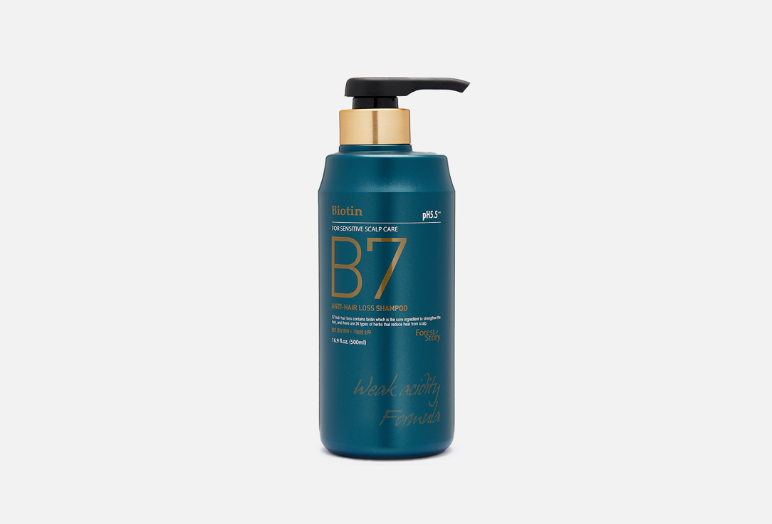 Укрепляющий шампунь с биотином WELCOS FOREST STORY B7 ANTI-HAIR LOSS SHAMPOO 500 мл укрепляющий шампунь для волос oil transformation shampoo against hair loss 250мл