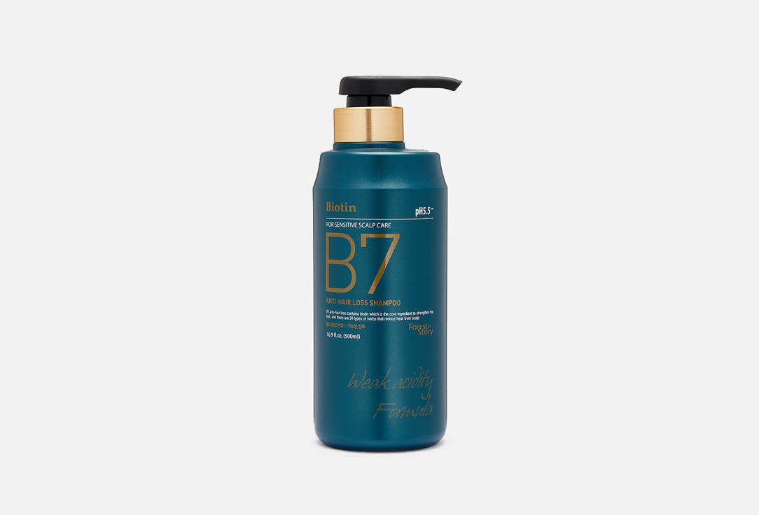 Укрепляющий шампунь с биотином WELCOS FOREST STORY B7 ANTI-HAIR LOSS SHAMPOO 500 мл шампунь dikson ab19 argabeta hair loss shampoo 500 мл
