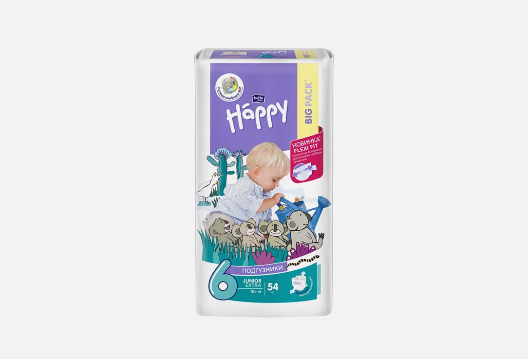 Детские подгузники Happy Junior Extra, 16+ кг 