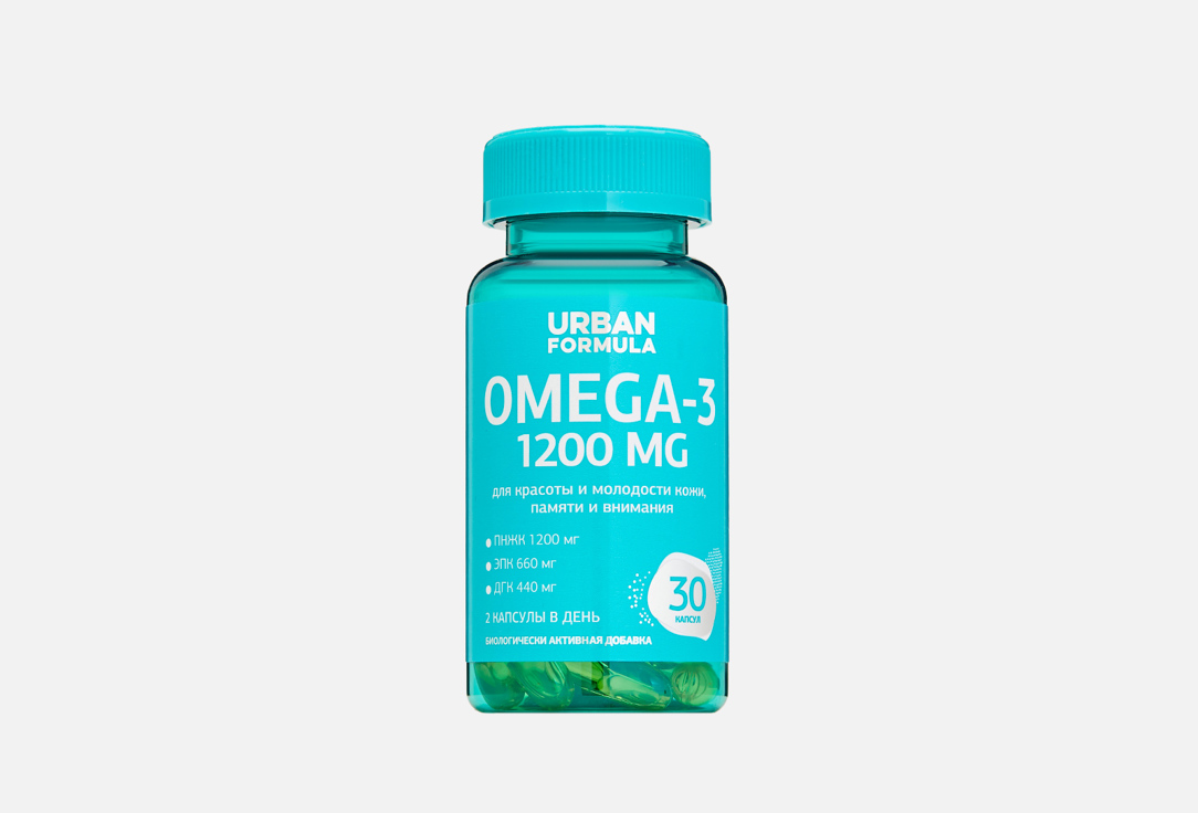 БАД для поддержки опорно-двигательного аппарата URBAN FORMULA Омега 3 600 мг, Эйкозапентаеновая кислота 330 мг 30 шт urban formula omega 3 concentrate