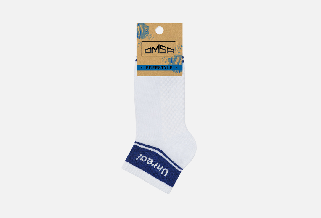 Носки OMSA Freestyle Bianco, Blu 45-47 мл носки для девочек omsa kids charm bianco blu р 27 30
