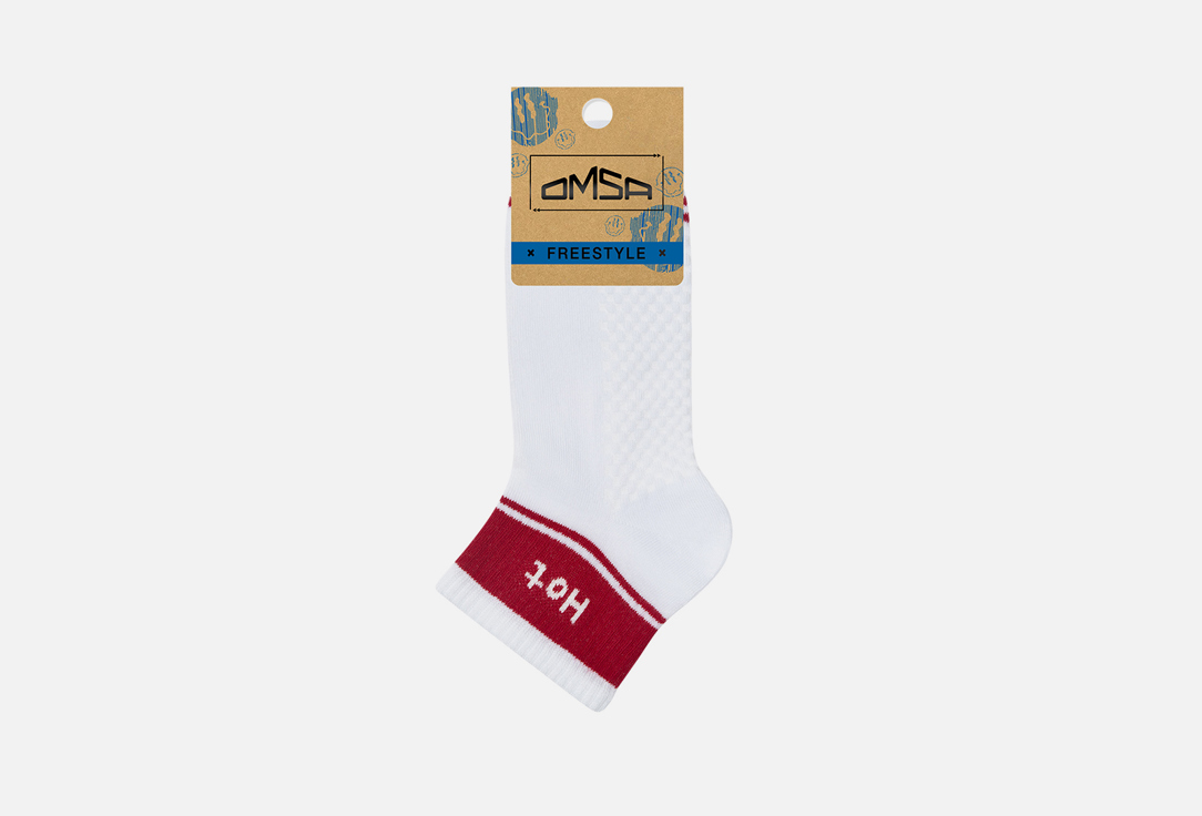 Носки OMSA Freestyle Bianco, Rosso 45-47 мл носки унисекс omsa смайл 45 47