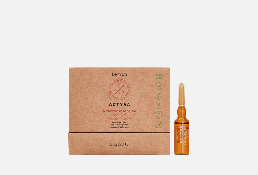 Изображение товара Лосьон интенсивного действия против выпадения волос в ампулах Kemon Actyva P Factor Intensive Lotion Velian