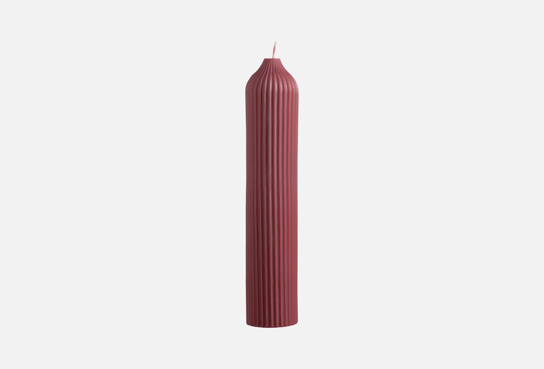 Свеча декоративная TKANO Бордовый, 25.5 см 1 шт свеча бочонок антей кэндл классик 18х7 см бордовая