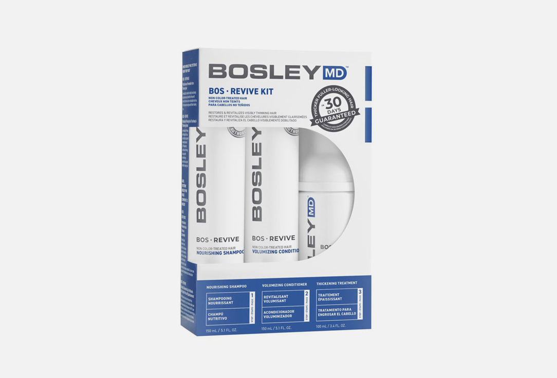 Комплексный набор против выпадения волос BOSLEY MD BOS Revive Starter Pack For Non Color-Treated Hair 1 шт кондиционер для волос bosley md bos revive color safe volumizing conditioner 300 мл