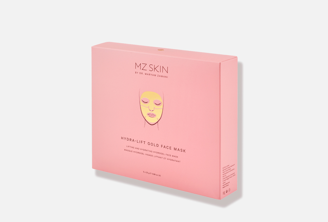 Набор масок для лица MZ SKIN Hydra-Lift Golden 5 шт маска для лица для увлажнения и выравнивания тона кожи mz skin by dr maryam zamani hydra lift gold face mask 25g
