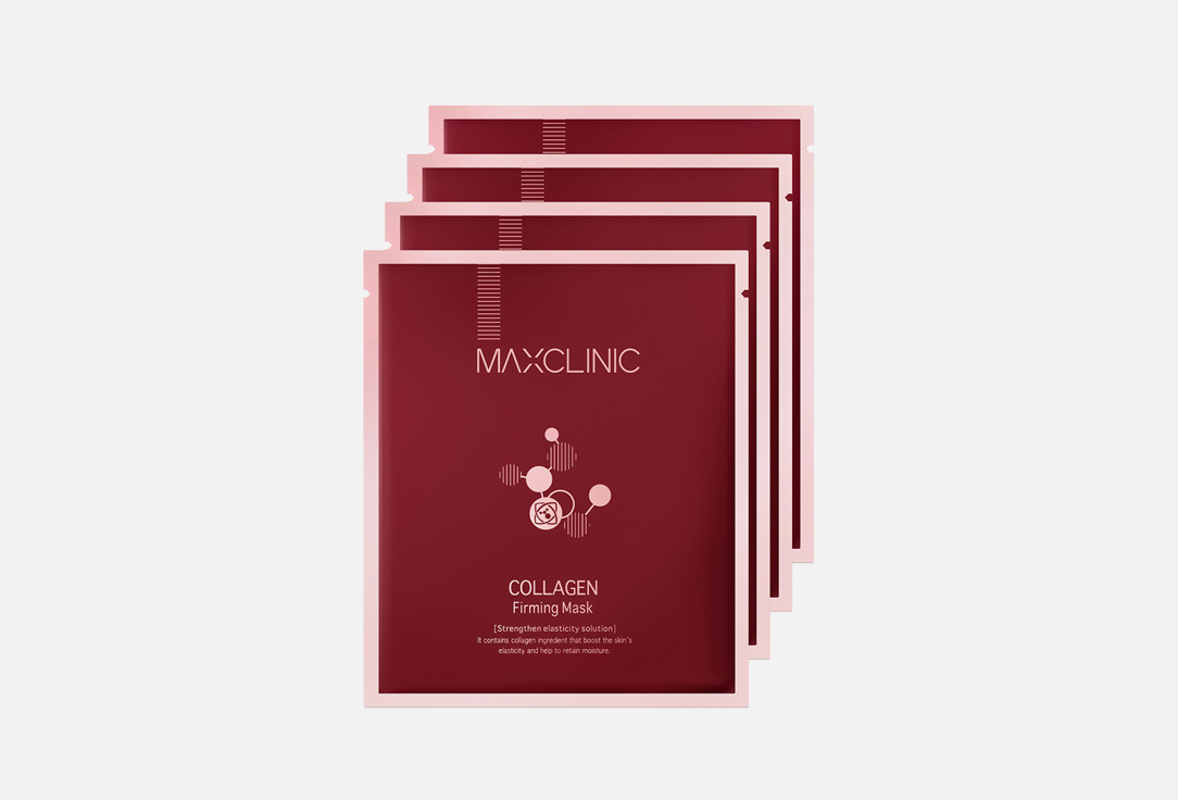 цена Набор тканевых масок для лица MAXCLINIC Collagen Firming Mask 4 шт