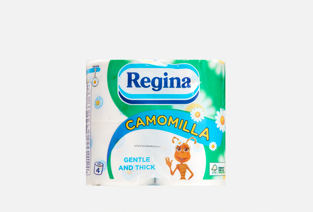 Туалетная бумага REGINA Ромашка, 3 слоя 4 шт туалетная бумага regina delicatis четырёхслойная 9 рул