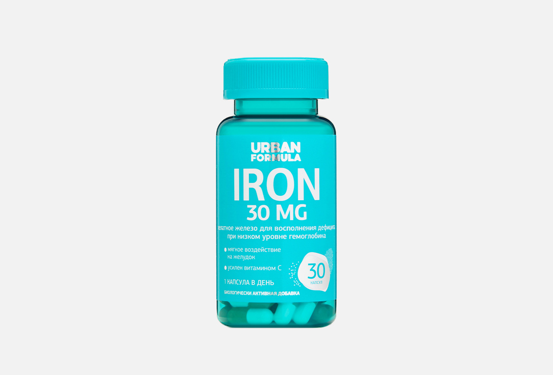 Биологически активная добавка URBAN FORMULA Железо 30 мг, витамин С 90 мг 30 шт urban formula super iron