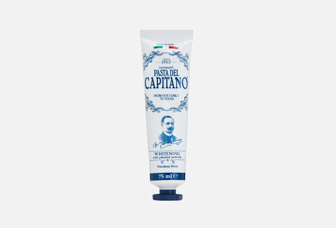 Зубная паста PASTA DEL CAPITANO Whitening with patented Molecula 75 мл зубная паста pasta del capitano whitener teeth with charcoal 75 мл