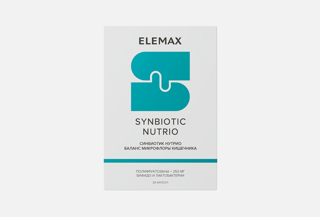 Пробиотик + пребиотик ELEMAX Synbiotic nutrio 20 шт био 8 ф л ю кор таб 500мг 14 бад