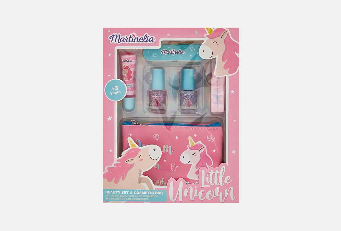 

Набор детской декоративной косметики с косметичкой MARTINELIA, Розовый, Little Unicorn Beauty Set & Cosmetic Bag 5 шт